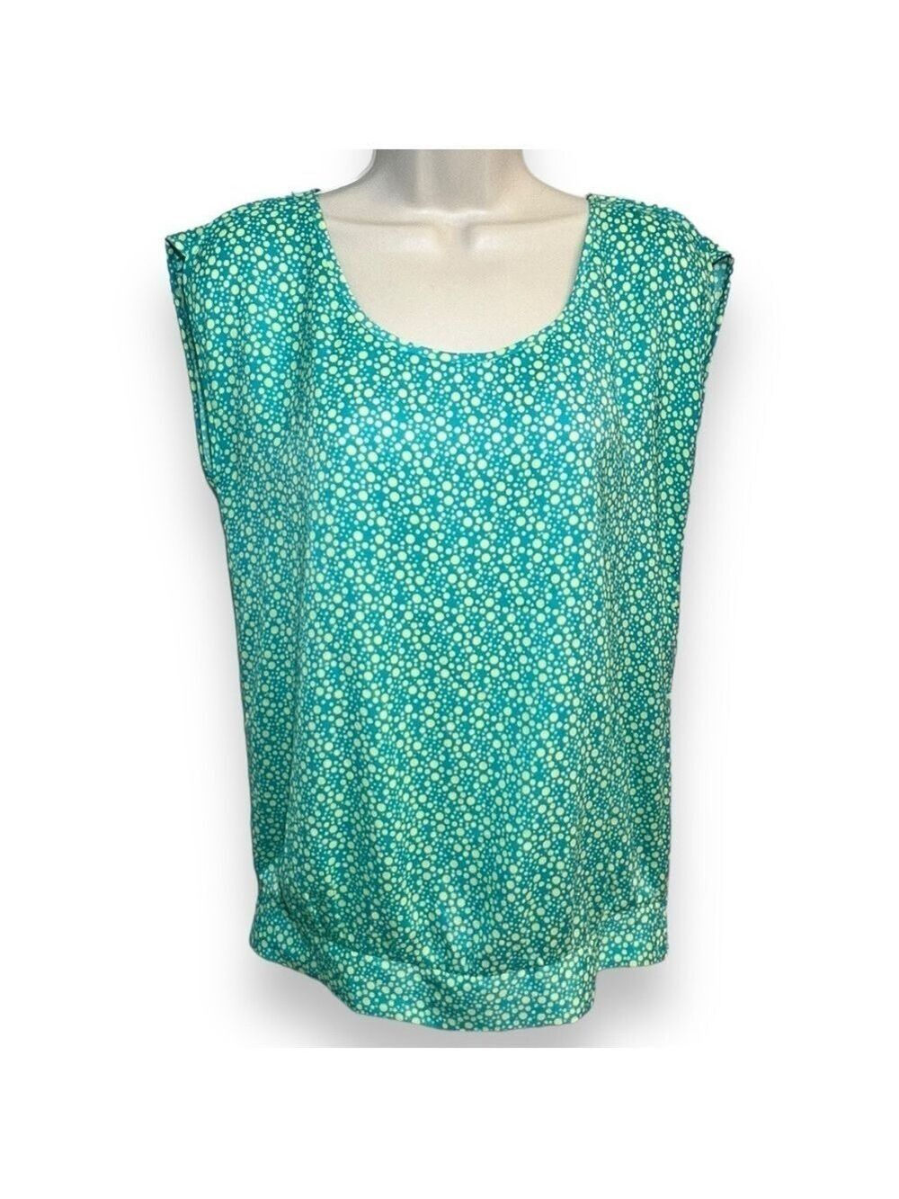 Ann Taylor Women’s Cap Sleeve Shell Teal/Yellow Size Small